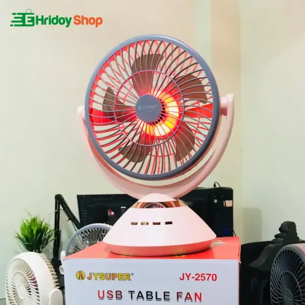 Joy Super JY-2570 Professional 6 Battery Rechargeable Portable Table Fan