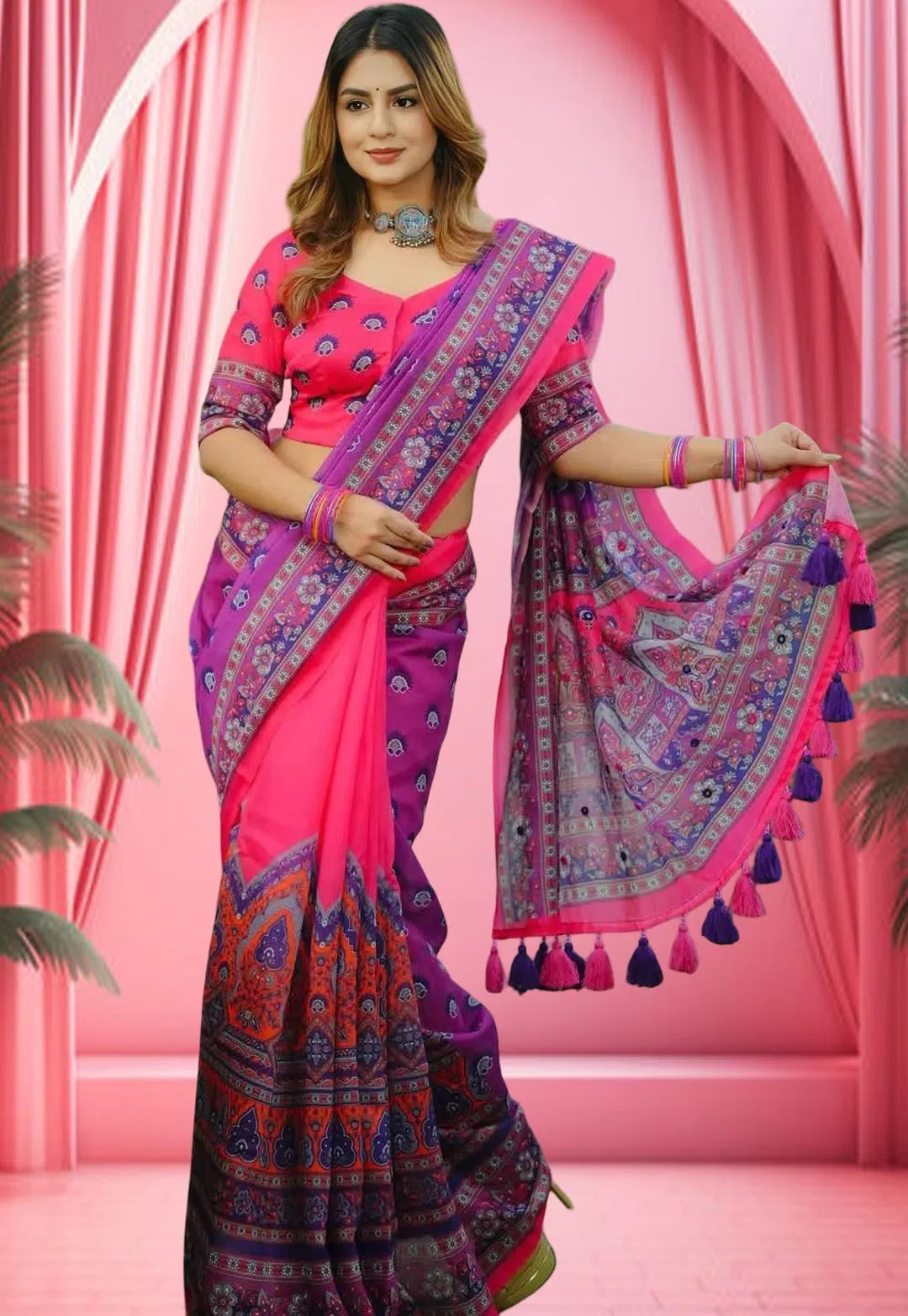 Digital Print Sharee with Blouse Piece