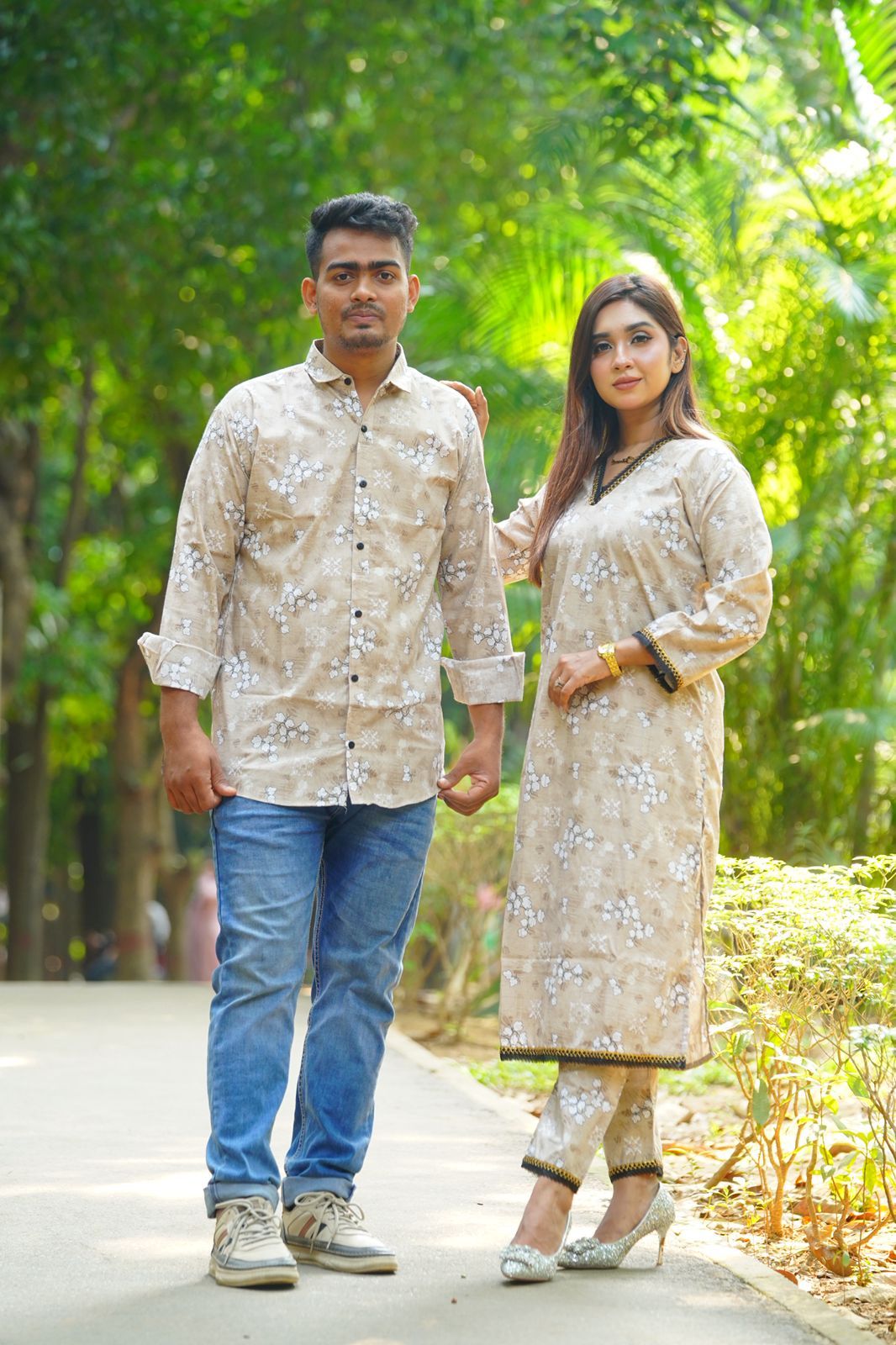 Shirt Three Piece Matching Couple Set – Ready Made