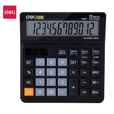 Deli Calculator Metal – 12 Digits with Tax Function (EM01120) | ডেলি মেটাল ক্যালকুলেটর