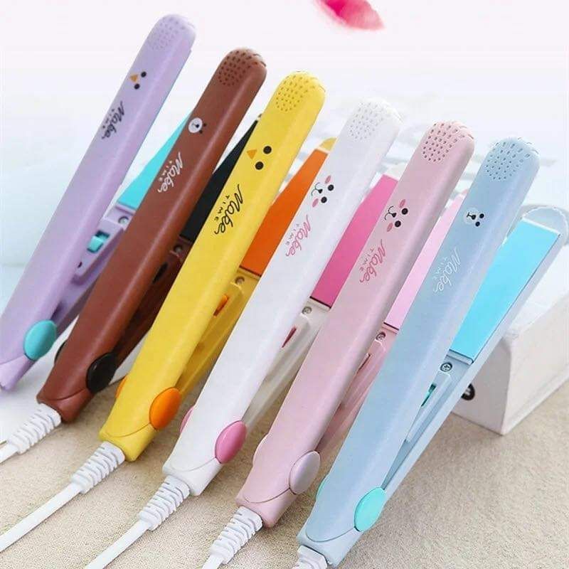 Mini Portable Hair Straightener & Curler – Ceramic Plate