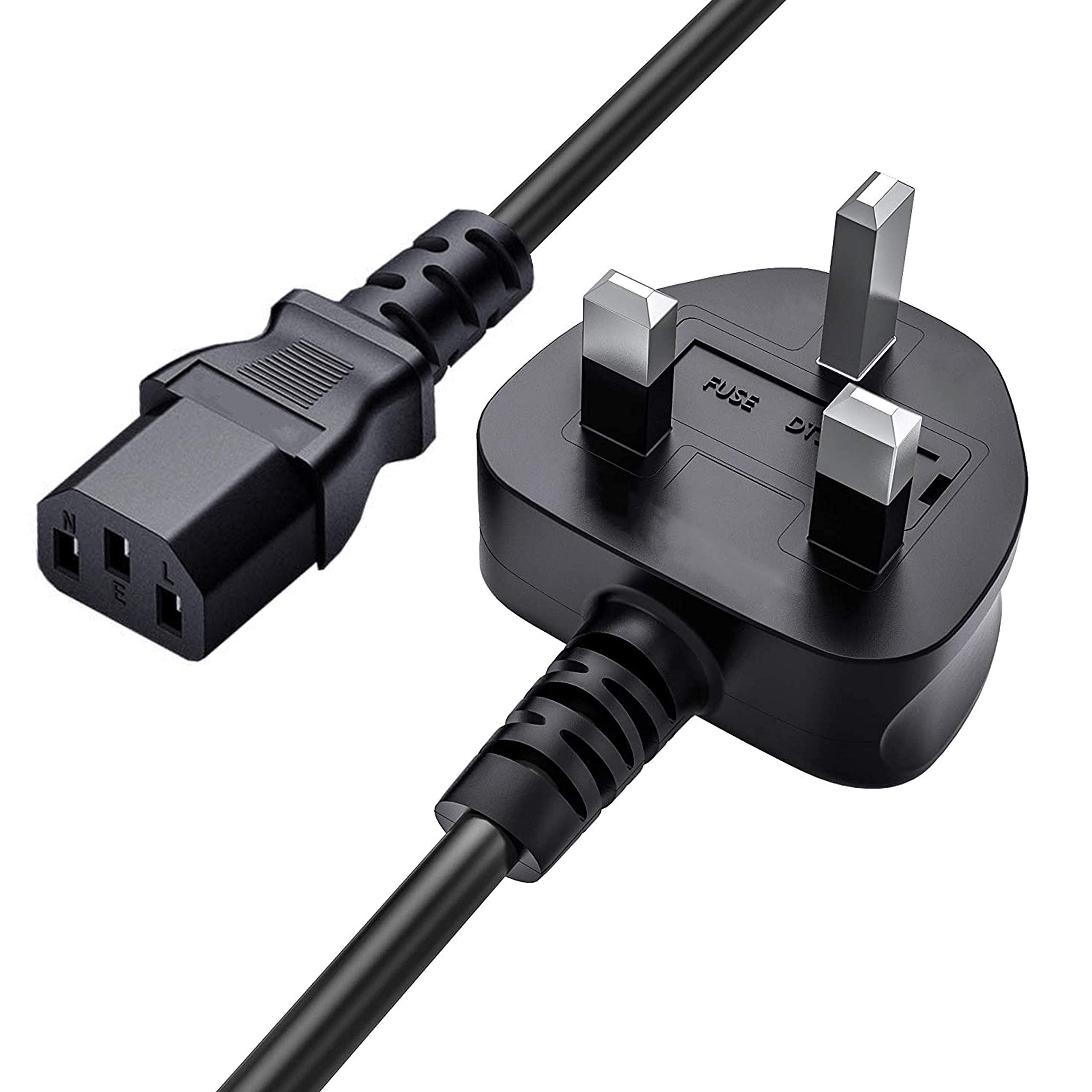 Desktop Power Cable – All Fuse White (Shada) Heavy-Duty 3 Pin