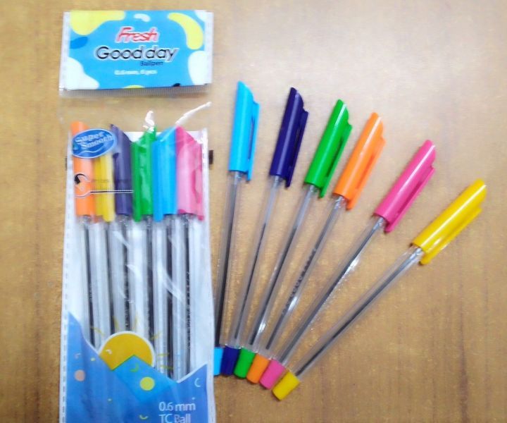 Fresh Good Day Ball Pen – Black Ink (6 Pcs Set)