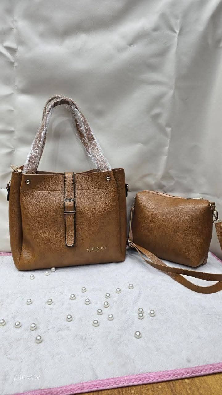 2-in-1 PU Leather Bag Combo