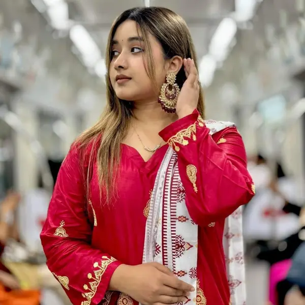 Embroidery Cotton Three Piece