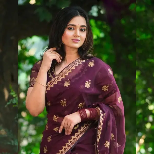 Semi Moslin Sharee with Blouse Piece