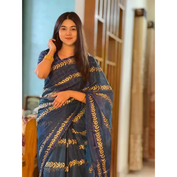 Block Print Sharee with Blouse Piece