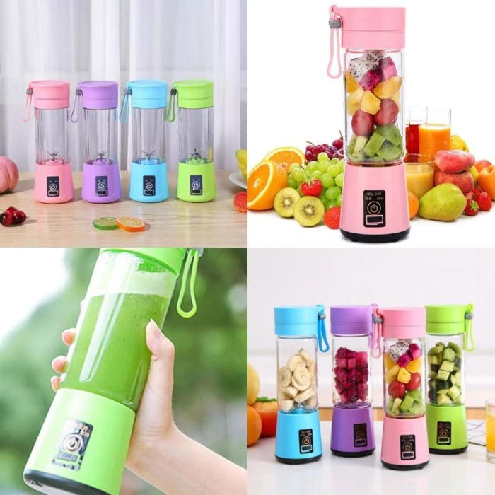 Portable USB Juicer Blender – Rechargeable Smoothie Maker | 380ml Mini Fruit Mixer for Travel & Home Use