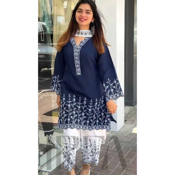 Soft Cotton Embroidery Three Piece