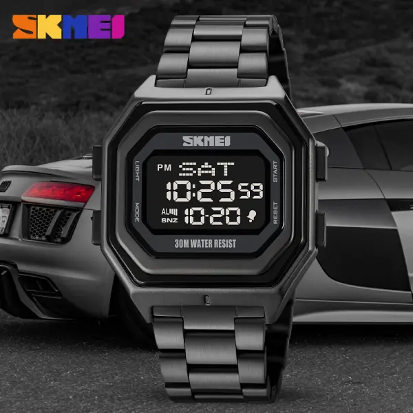 New SKMEI 1875 Digital Sport Countdown Timer Chrono Alarm Back Light Wristwatch