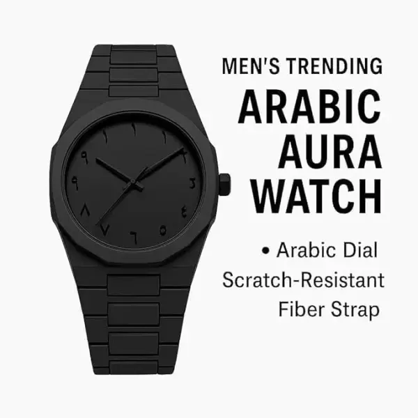 New Trendy Black Arabic aura watch