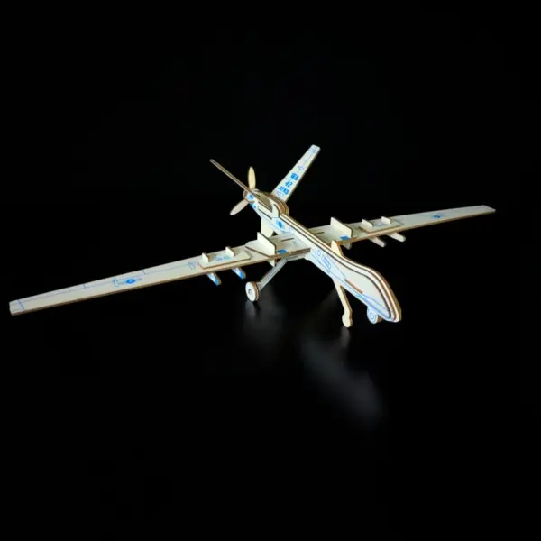 Military Drone Model: 3D Wooden Puzzle (DIY)