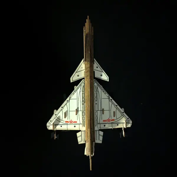 3D Wooden Puzzle Fighter Jet Model: J-10C (DIY)