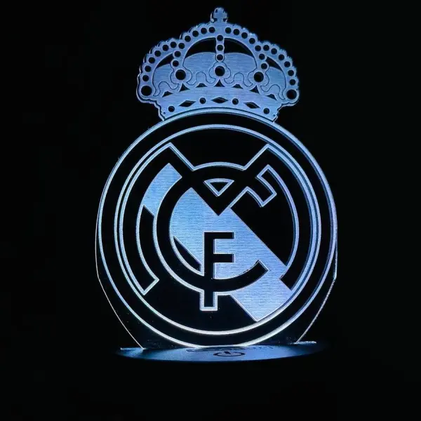 GearUP Acrylic Multicolor Night Lamp Real Madrid FC – White