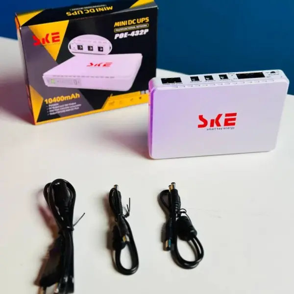 SKE POE 432P Mini DC UPS 25Watt 5v 9v 12v & PoE support 15/24v – 10400MAH