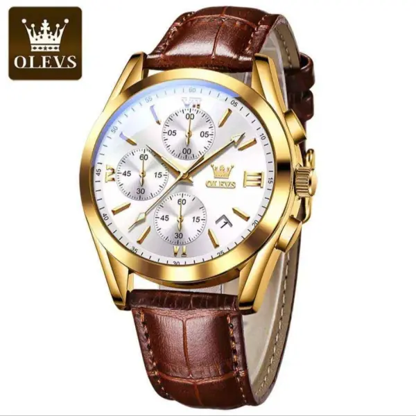 Stylish OLEVS Leather Band fashionable watch