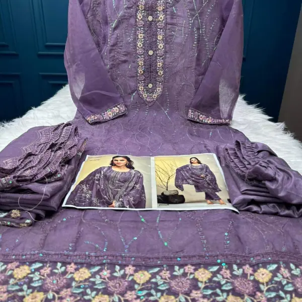 Pakistani White Gold Jorjet Three Peace