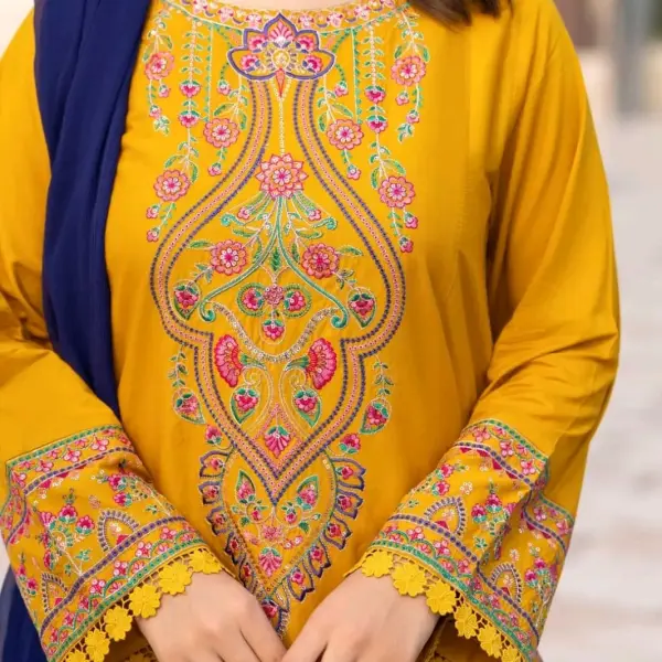 Sequence Embroidery Three Piece