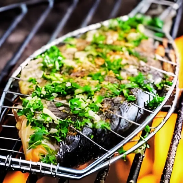 Small Stainless Steel Barbecue Fish Net Grilled Fish Clip Large Fish BBQ Net