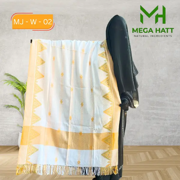 Minakari Jamdani Shawl White