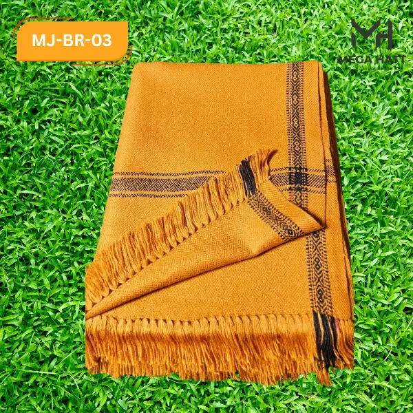 ✨ উলের সুতার প্রিমিয়াম লাক্সারি মেন্স শাল - Brown