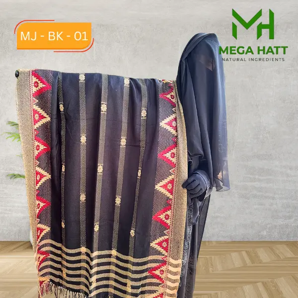 Minakari Jamdani Shawl - Black