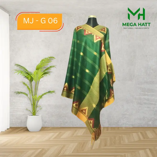 Minakari Jamdani Shawl - Green