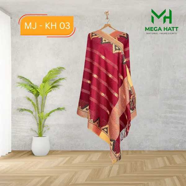 Minakari Jamdani Shawl - Maroon