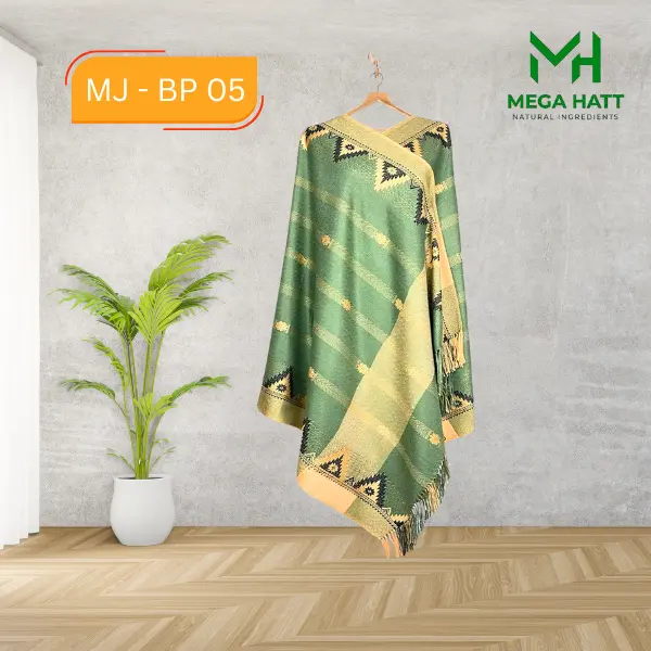 Minakari Jamdani Shawl - Light Green