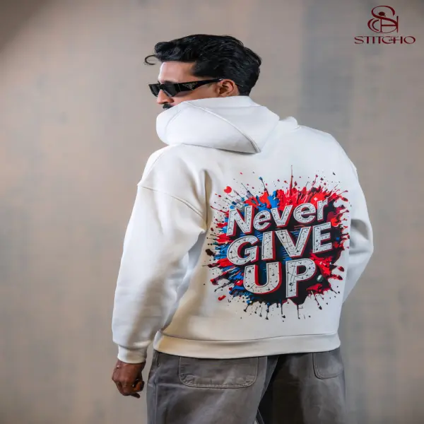 Oversized Never Give Up Hoodie