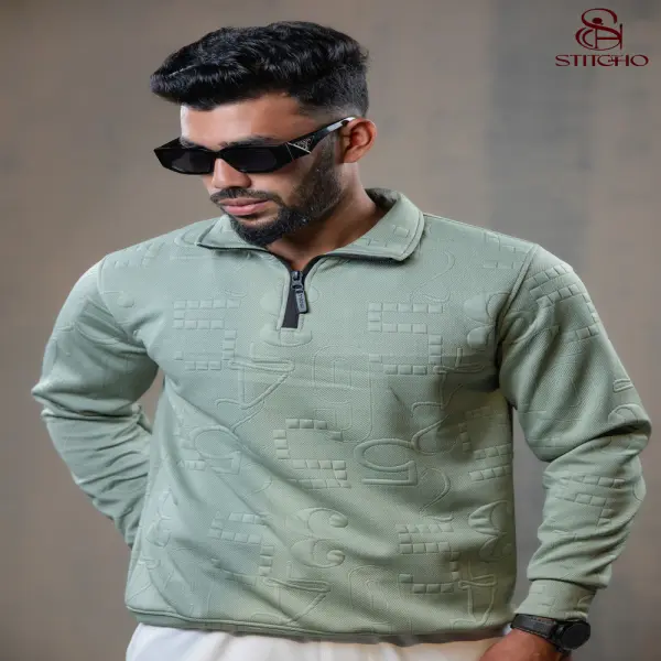 Royale Half-Zip Sweatshirt (Pastel-Green)