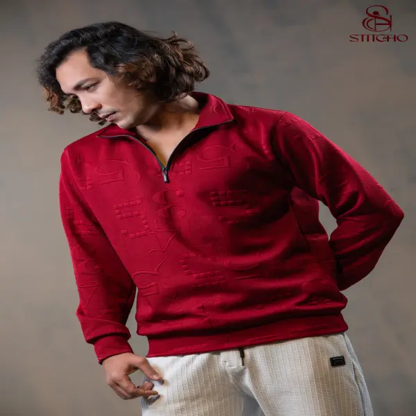 Royale Half-Zip Sweatshirt (Red)