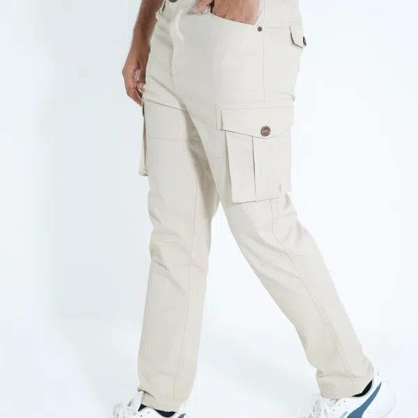 Premium Cream Cargo Pant- (code) 404