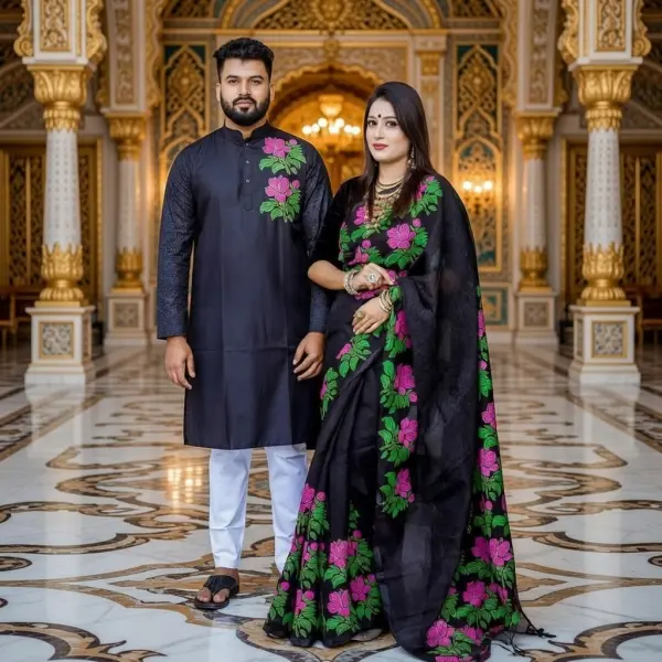 ধুপিয়ান সিল্কের শাড়ি পাঞ্জাবি কাঁপল