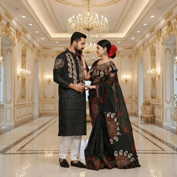 ধুপিয়ান সিল্কের শাড়ি পাঞ্জাবি কাঁপল