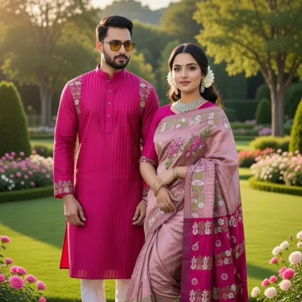 ধুপিয়ান সিল্কের শাড়ি পাঞ্জাবি কাঁপল