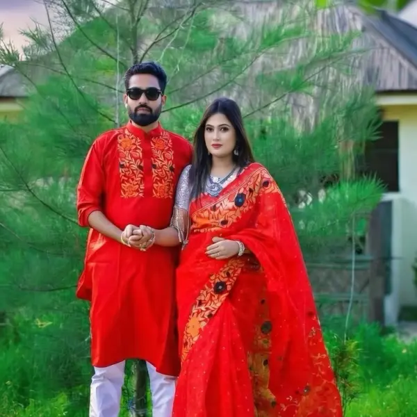 ধুপিয়ান সিল্কের শাড়ি পাঞ্জাবি কাঁপল