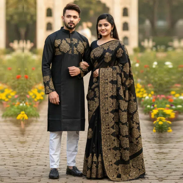 ধুপিয়ান সিল্কের শাড়ি পাঞ্জাবি কাঁপল