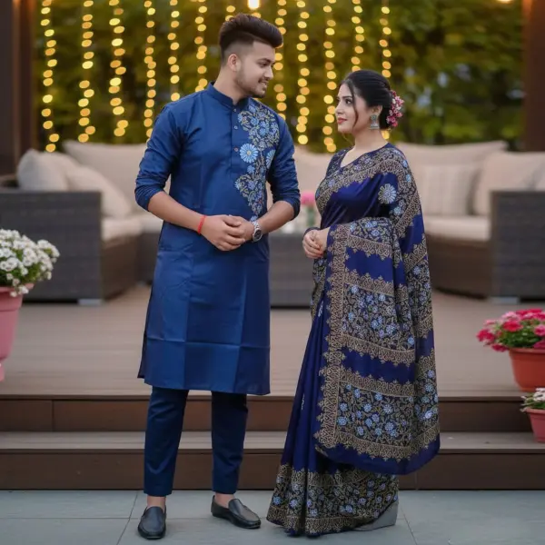 ধুপিয়ান সিল্কের শাড়ি পাঞ্জাবি কাঁপল