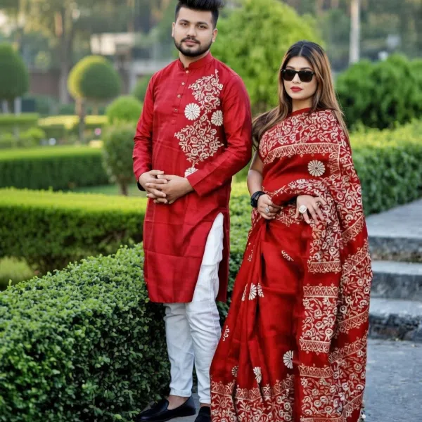 ধুপিয়ান সিল্কের শাড়ি পাঞ্জাবি কাঁপল