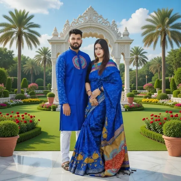 ধুপিয়ান সিল্কের শাড়ি পাঞ্জাবি কাঁপল