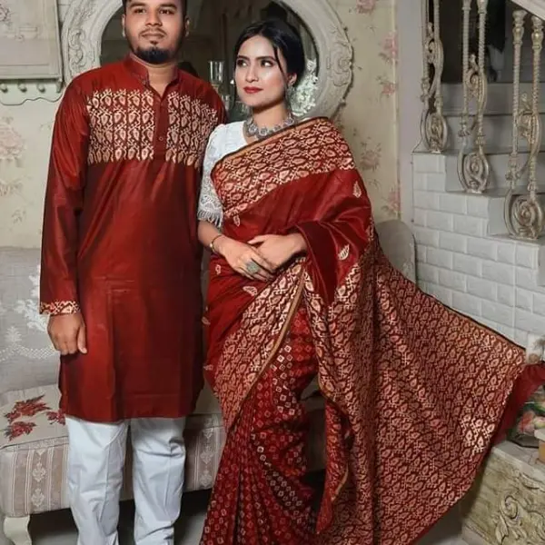 ধুপিয়ান সিল্কের শাড়ি পাঞ্জাবি কাঁপল