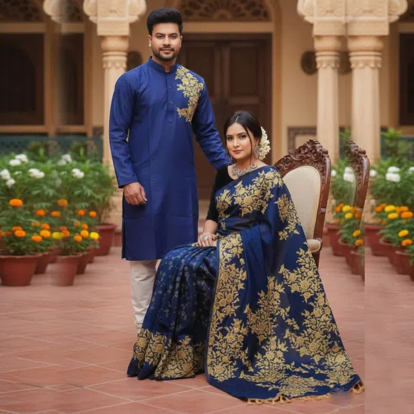 ধুপিয়ান সিল্কের শাড়ি পাঞ্জাবি কাঁপল