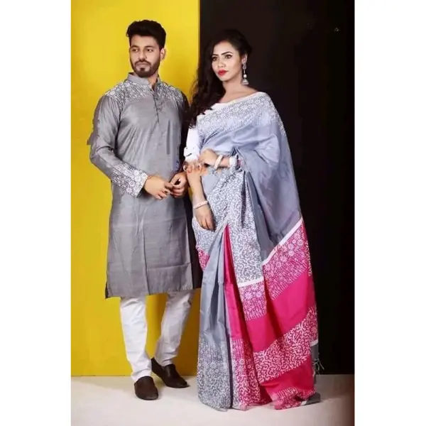 ধুপিয়ান সিল্কের শাড়ি পাঞ্জাবি কাঁপল