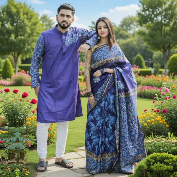 ধুপিয়ান সিল্কের শাড়ি পাঞ্জাবি কাঁপল