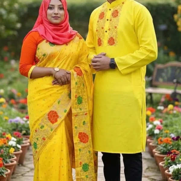 ধুপিয়ান সিল্কের শাড়ি পাঞ্জাবি কাঁপল