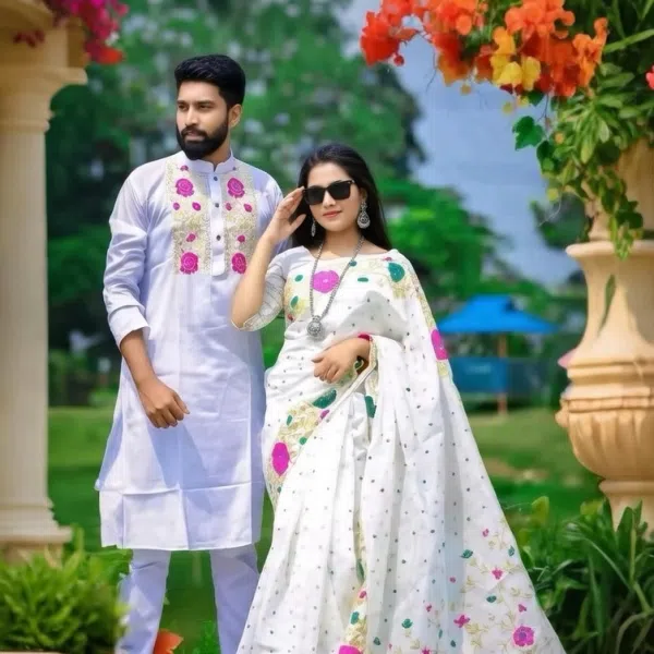 ধুপিয়ান সিল্কের শাড়ি পাঞ্জাবি কাঁপল