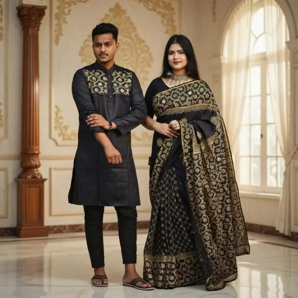 ধুপিয়ান সিল্কের শাড়ি পাঞ্জাবি কাঁপল