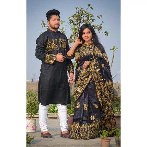 ধুপিয়ান সিল্কের শাড়ি পাঞ্জাবি কাঁপল