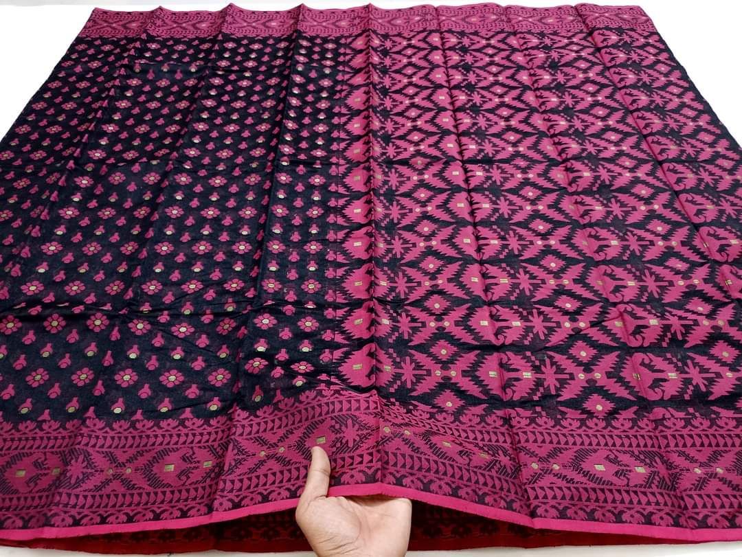 Probasi Jamdani black merron